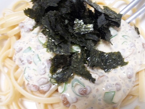 納豆たらこマヨパスタ